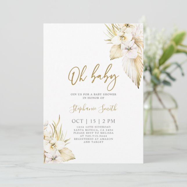 Baby shower du désert de Boho Invitation fille (Debout devant)