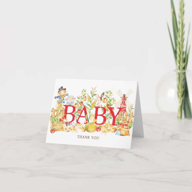 Baby shower du marché agricole Merci Note (Devant)