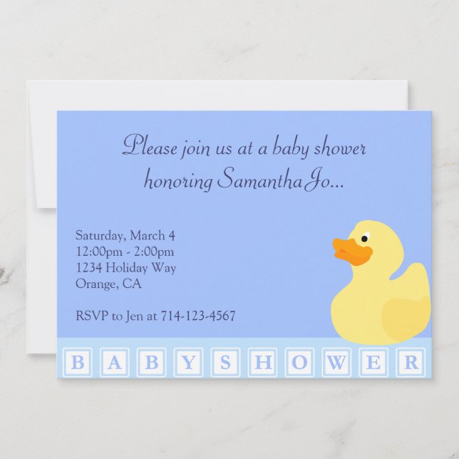 Baby Shower Duck Invitation (Front)