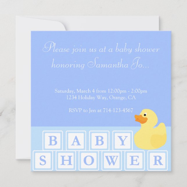 Baby Shower Duck Vertical Invitation (Front)