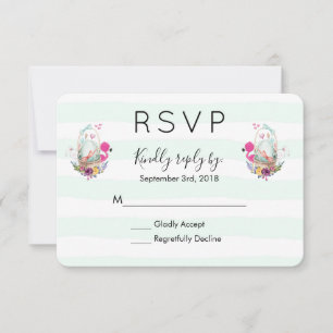 Baby Shower Egg Nesting w/ Flamingo & Bunny RSVP Card