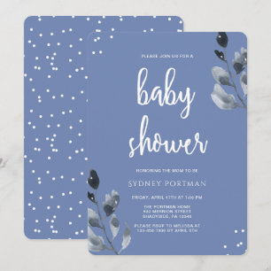 Baby Shower Elegant Botanical with Confetti Invitation