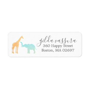 Baby Shower élégant girafe éléphant