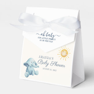 Baby Shower Elephant and Sunshine Watercolor Girls Favor Box