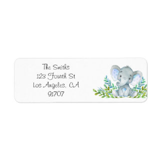 Baby shower éléphant Étiquettes de retour