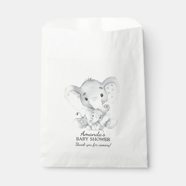 Baby shower éléphant Favoriser les sacs (Devant)
