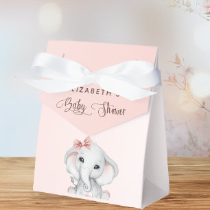 Baby Shower elephant girl blush rose gold Favor Box