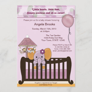 Baby shower ÉLÉPHANT Invitation dans la MCJ d'orch