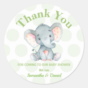 Baby shower éléphant Merci Sticker Étiquettes garç