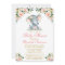 Baby Shower Elephant Watercolor Pink Floral Gold