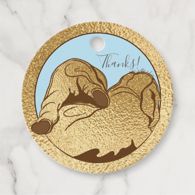 Baby Shower Elephants Favour Tags (Front)