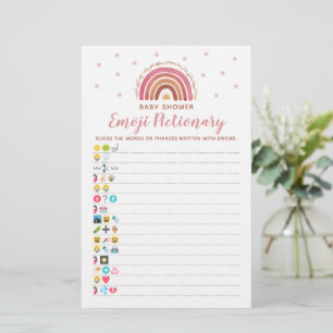 Baby Shower Emoji Pictionary Game Boho Rainbow