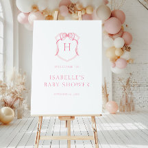 Baby shower en poitrine rose Monogram
