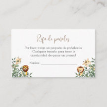 Baby Shower Enclosure Card With Baby Diaper Raffle