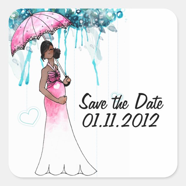Baby shower Enregistrer les stickers Date (Devant)
