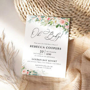 Baby shower Ethereal Blush Rose Rose Invitation