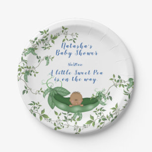 Baby Shower Ethnic, Pea Pod, Sweet Pea Vines Paper Plate
