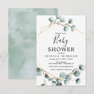 Baby shower Eucalyptus Green Invitation Card