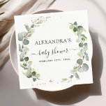 Baby Shower Eucalyptus Greenery Boho Rustic Napkin<br><div class="desc">Elevate your baby shower with our enchanting Baby Shower Greenery Elegant Watercolor Bohemian Paper Napkins. These plates are a perfect blend of natural beauty and bohemian charm, adding a touch of sophistication to your celebration. Each plate in this collection features delicate watercolor greenery illustrations against a soft and elegant backdrop....</div>