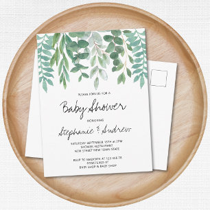 Baby Shower Eucalyptus Greenery  Invitation Postcard