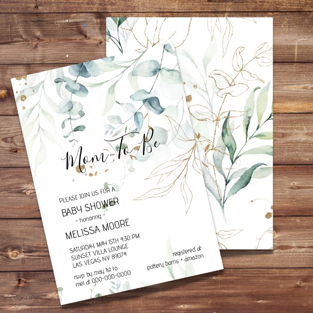 Baby shower Eucalyptus vert Invitation (Créateur téléchargé)