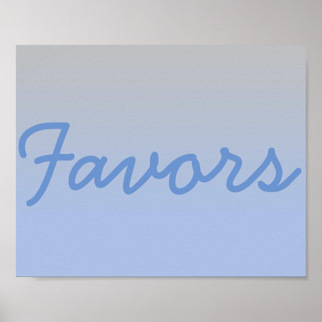 Baby shower Faveurs Poster Ombre Blue Silver (Devant)