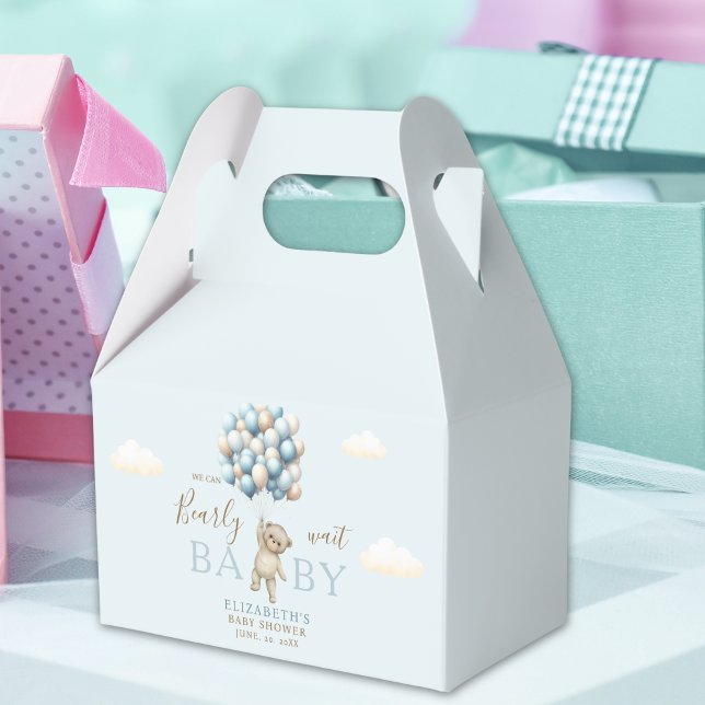 Baby Shower Favor Box – Cute Bear with Balloons –  (Creator Uploaded)