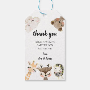 Baby Shower Favor Tag, Jungle Safari Animals BA10 Gift Tags