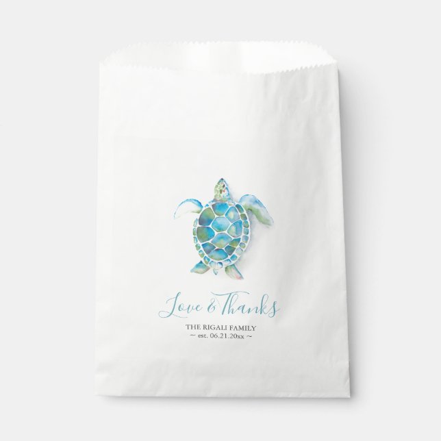 Baby Shower Favour Bags Sea Turtle (Front)