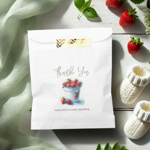Baby Shower Favour Bags Watercolor Strawberries