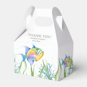 Baby Shower Favour Boxes Watercolor Tropical Fish