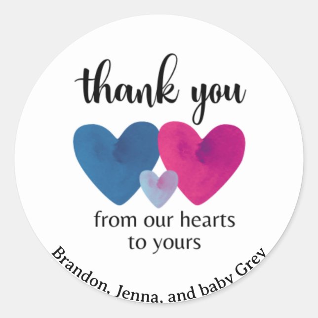 Baby Shower Favour Sticker (Front)