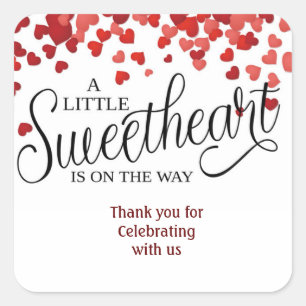 BABY SHOWER favour stickers hearts sweetheart