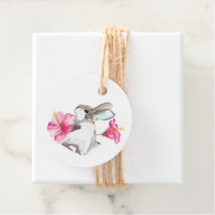 Baby Shower Favour Tags Cute Watercolor Bunny