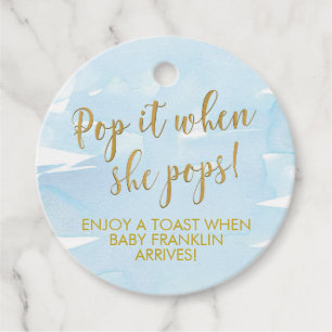 Baby Shower Favour Tags, Wine Bottle Gift Tags