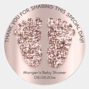 Baby Shower Favour Thank You Elegant Boy Girl VIP Classic Round Sticker