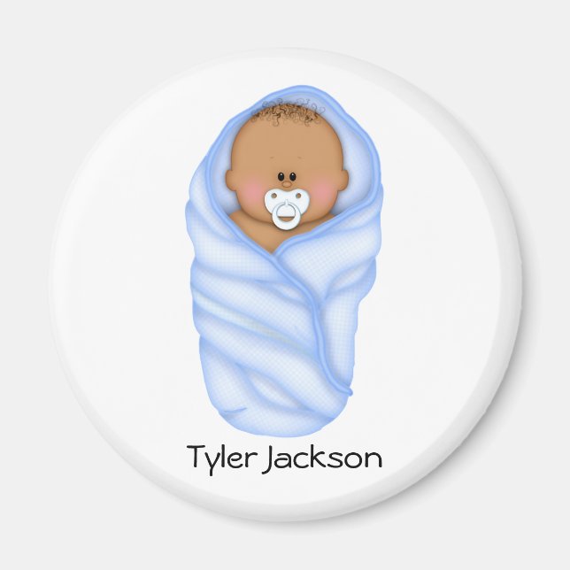 Baby Shower Favours African American Boys Magnet (Front)