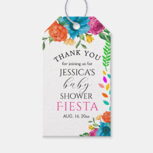 Baby Shower Fiesta Floral Party Favor Gift Tag