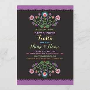 Baby shower Fiesta Mexicaine fille Invitation de l