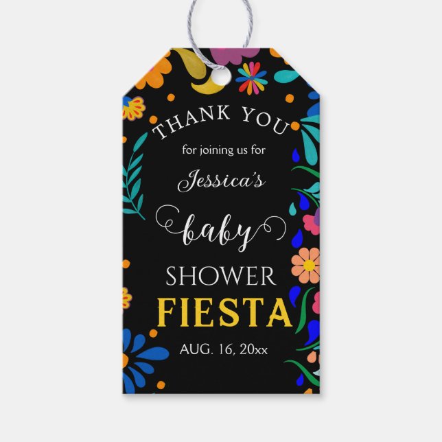 Baby Shower Fiesta Mexican Party Favour Gift Tag (Front)