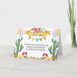 Baby Shower Fiesta Thank You Card
