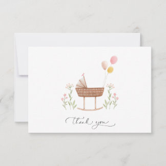 Baby shower fille Carte de remerciements neutre