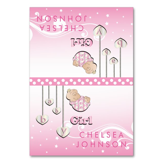Baby shower fille | Cartes (Par défaut)