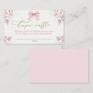 Baby shower fille Déchets Carte Raffle avec arc