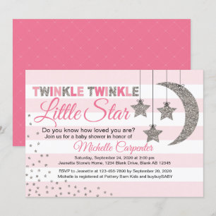 Baby shower fille invitations scintillent petit ét