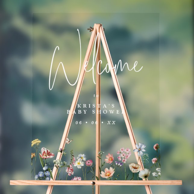 Baby shower fleur sauvage Bienvenue (Neutre)