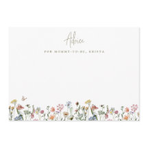 Baby shower fleur sauvage Carte conseil personnali