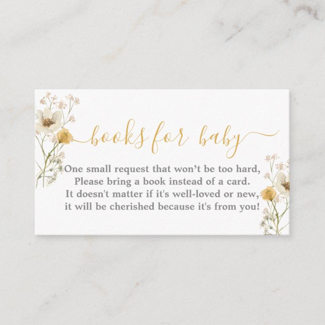 baby shower fleur sauvage carte de réservation fil (Devant)
