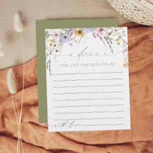 Baby shower fleur sauvage Conseils pour la carte P