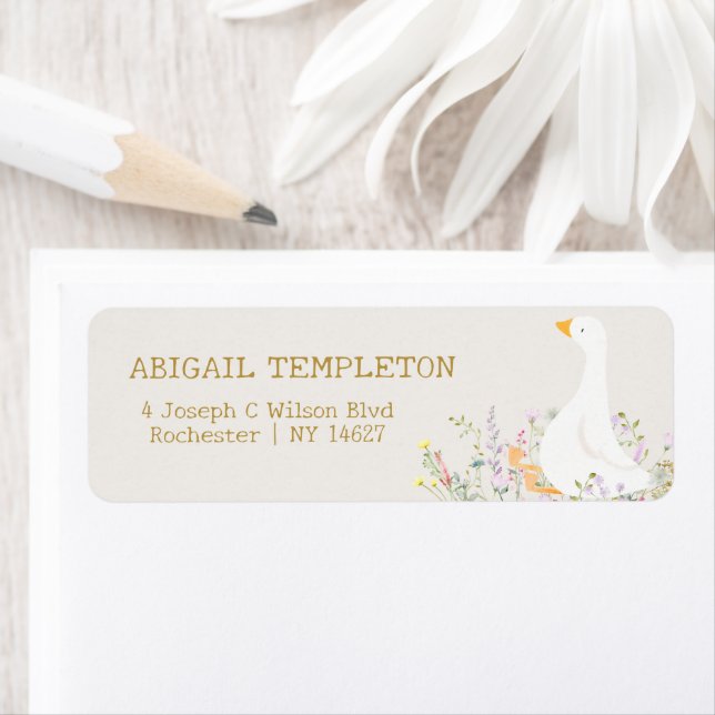 Baby shower Fleur sauvage d'oie d'aquarelle Adress (En situation)